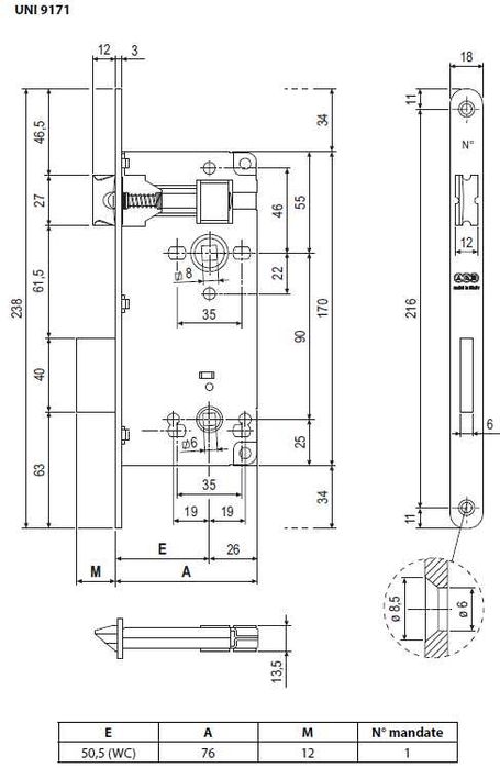 Manere cu silduri, broasca si opozant, set complet pt usi
