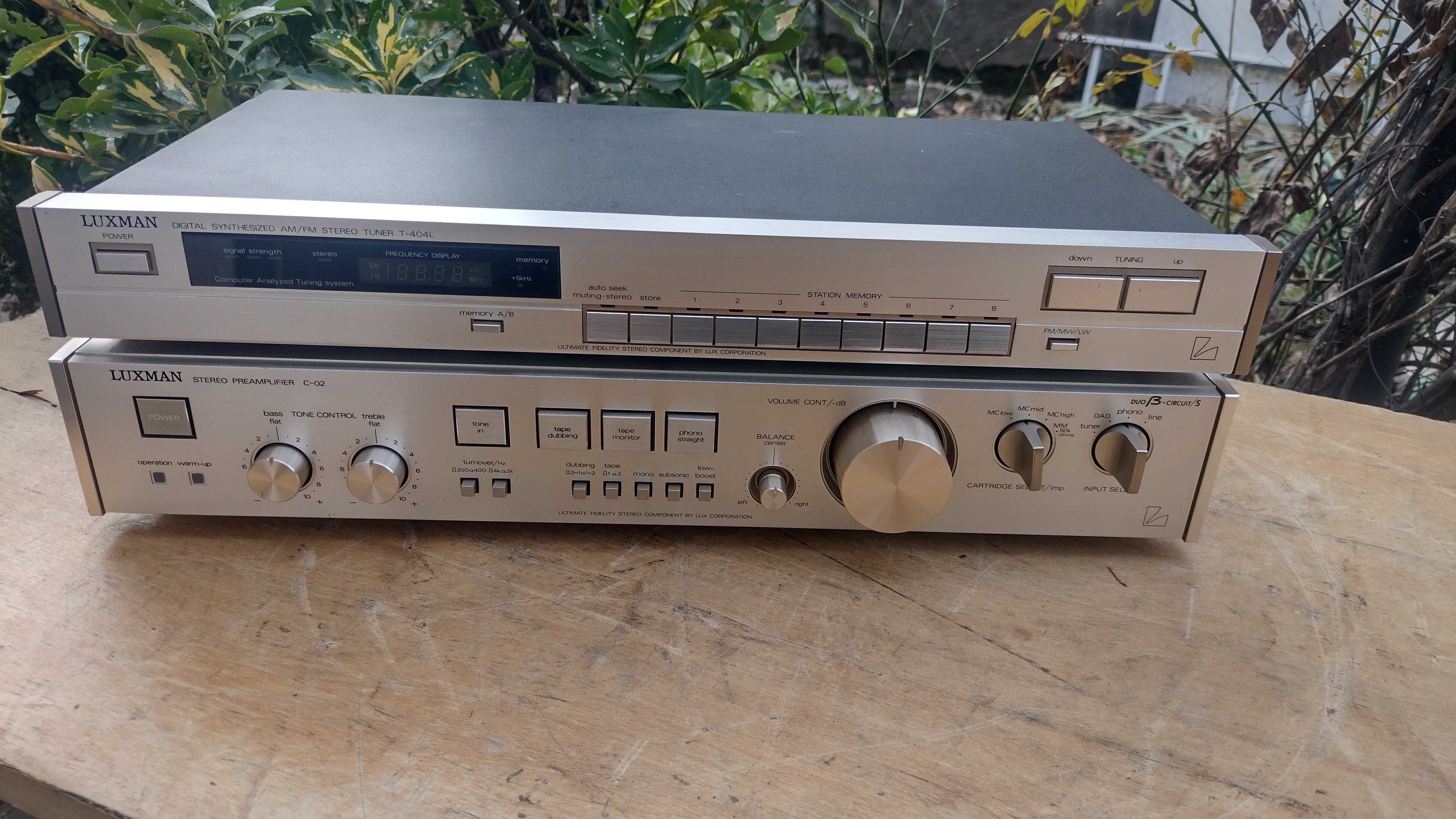 Luxman C-02 Pre-Amplifier и Luxman Tuner T-404L