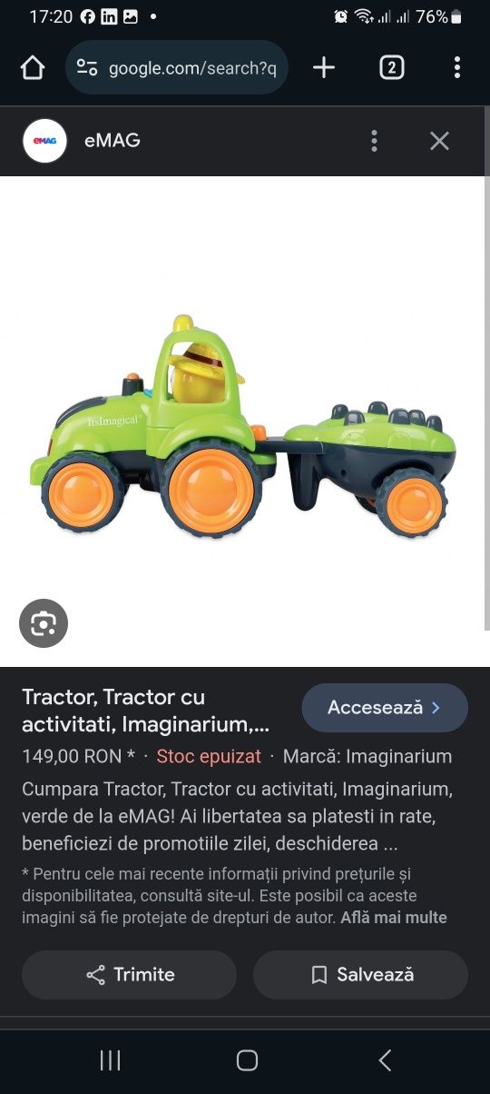 tractor cu remorca bebe Imaginarium its imagical itsimagical