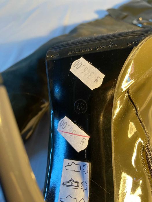 Ghete Prialpas Gomma din piele intoarsa si lac, NEPURTATE, marimea 40