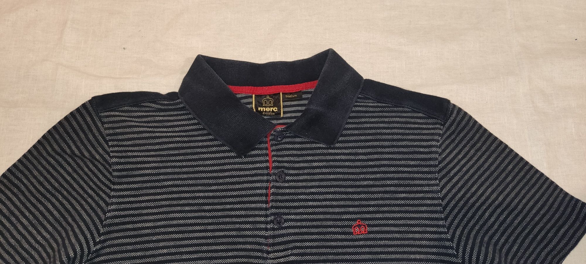 Tricou Merc London mărimea M bărbat polo cu guler și nasturi 100% bumb