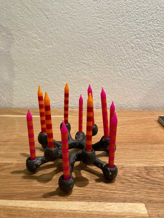 Dansk Design suport iluminat cu lumanari fonta scandinav designer rar