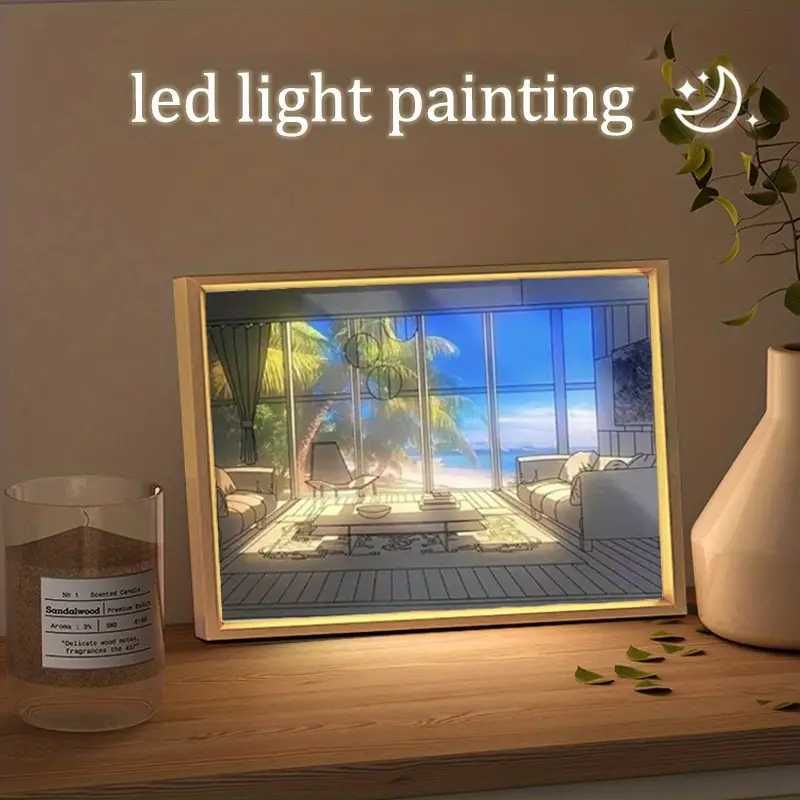 Tablou decorativ iluminat  pictura cu lumina LED
