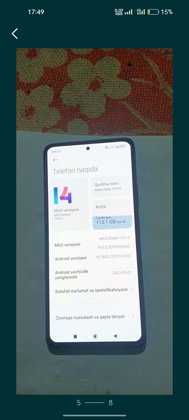 REDMI NOT 10 PRO sotiladi