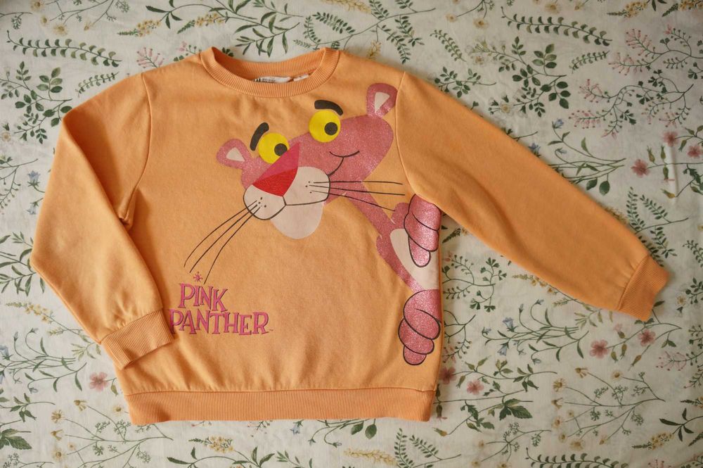 Суитшърт с мъхеста подплата, ватиран, Pink Panter