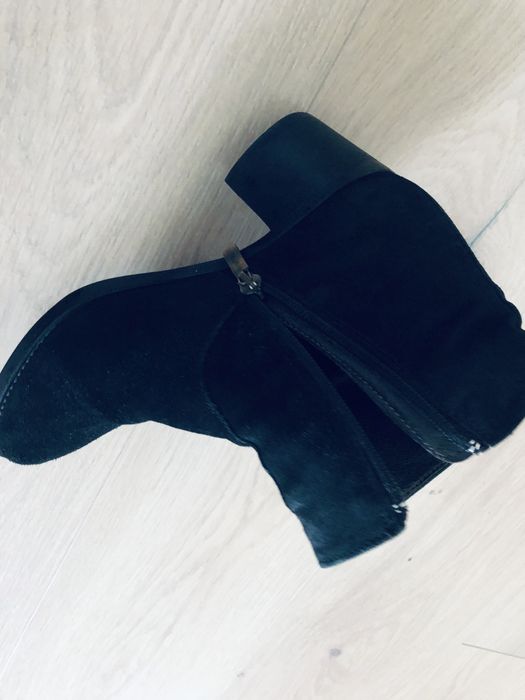 Botine negre piele intoarsa nr 36 wide