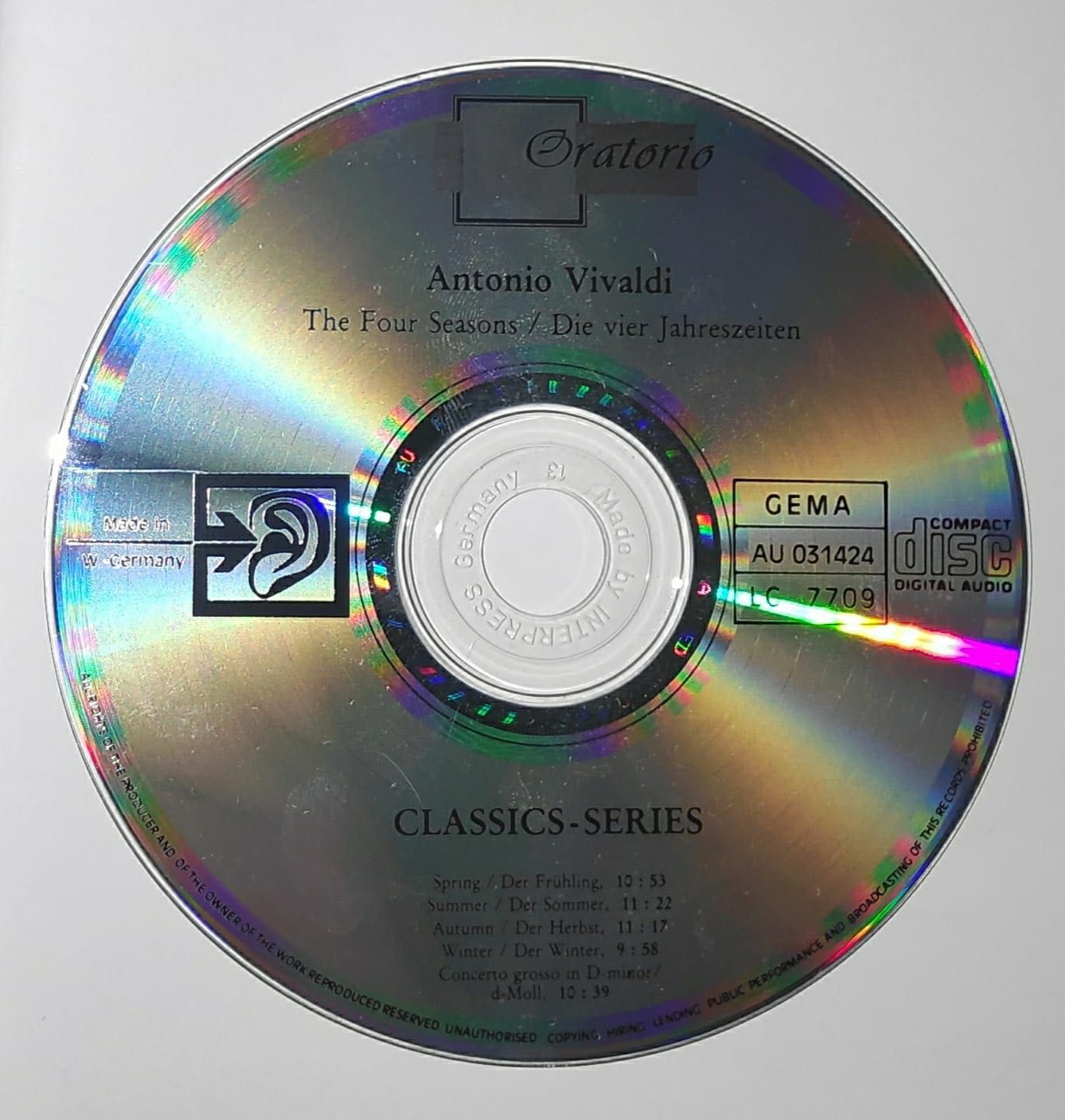 Antonio Vivaldi-Les Quatre Saisons, Album complet CD muzica