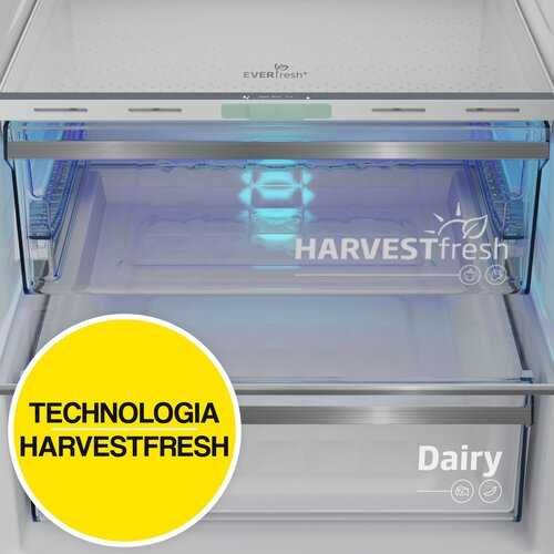 Нов Хладилник с фризер BEKO 203.5 см Dark Inox HarvestFresh AeroFlow