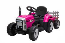 Tractoras electric Kinderauto BJ611 2x30W 12V RC BT Remorca RED Rose