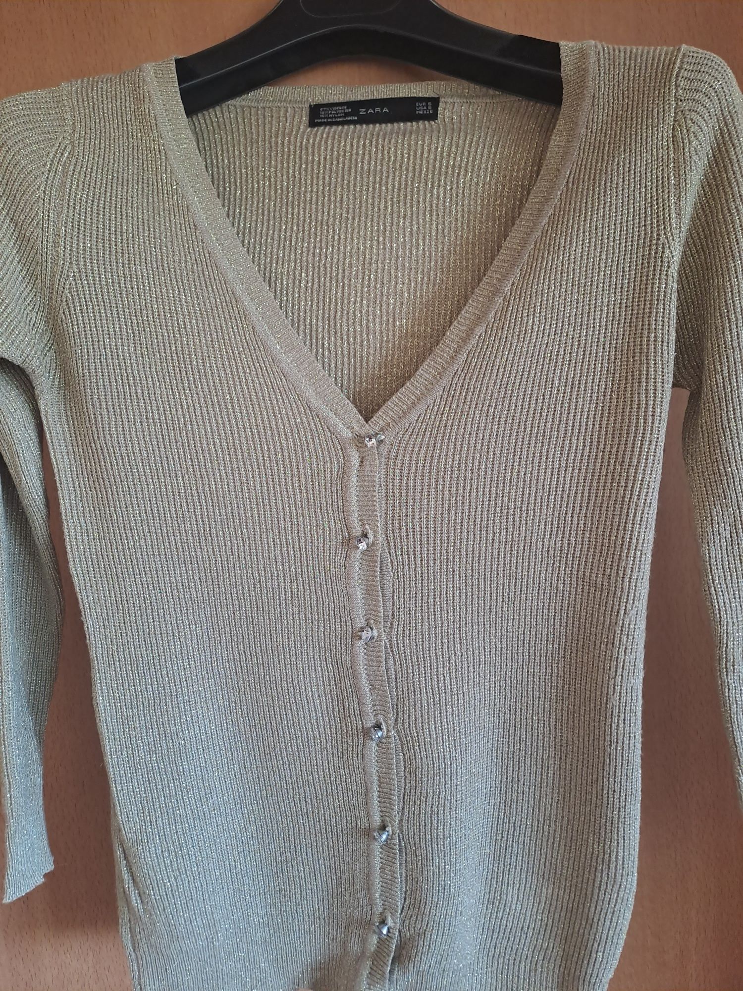 Zara блузи от златисто плетиво