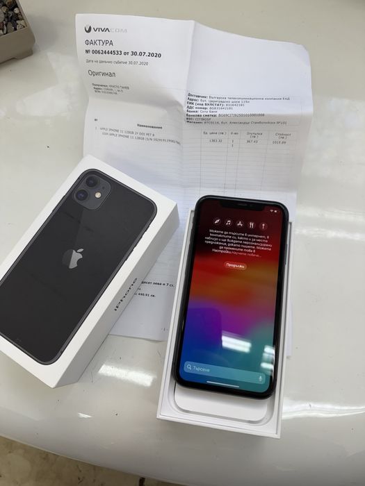 iPhone 11, 128 GB, 100% Battery Health, Черен