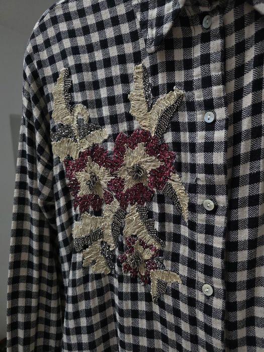 Cămașă Zara, pepita, cu aplicații din margele