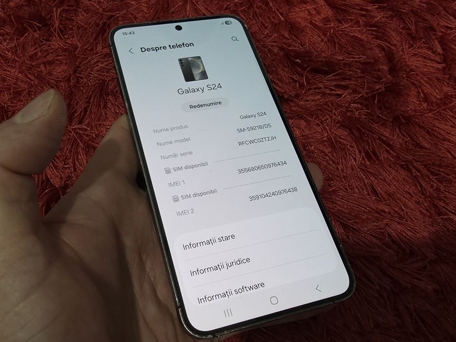 -Samsung S24, Grey, 128Gb, 8Ram, doar telefonul, semne accentuate de u