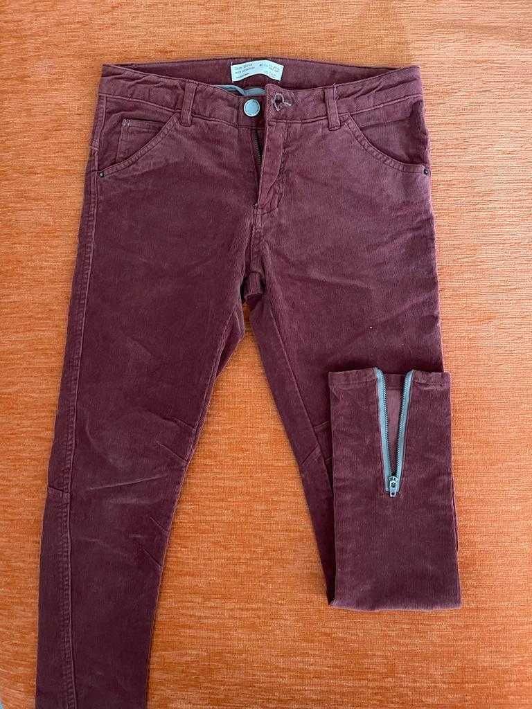 Pantaloni velur	Zara	bordo	11-12 ani ( 152 cm )