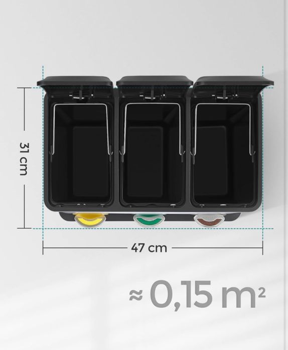 Метални кошче за боклук с педал SONGMICS