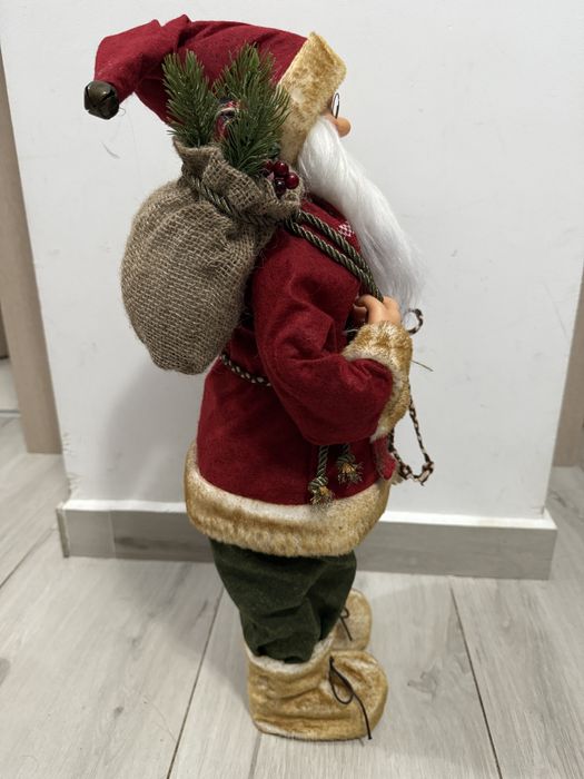 Decoratiune mos craciun rosu, nou cu ericheta. 60 cm