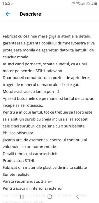 Motofierastrau Stihl de jucarie