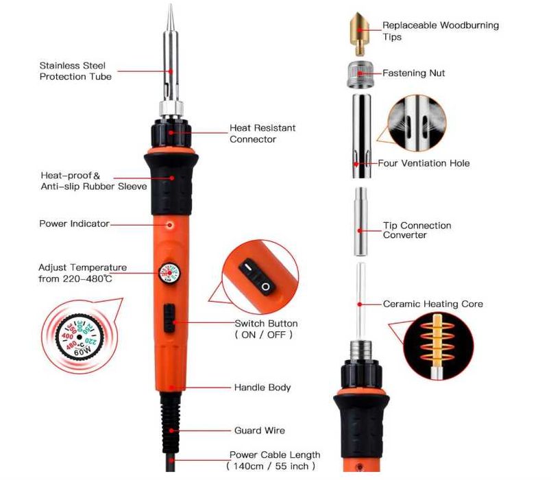 Set letcon Preciva 947 ciocan lipit electronice si gravaj pe lemn