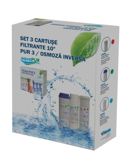 Set 3 cartușe filtrante 10'' PENTRU FILTRUL PUR3/RO