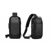 Мъжка чанта за през рамо Crossbody с USB зареждане, водоустойчива
