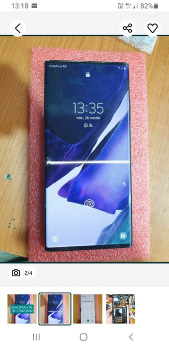 Display-ul Samsung Note 20 Ultra, 5G.
