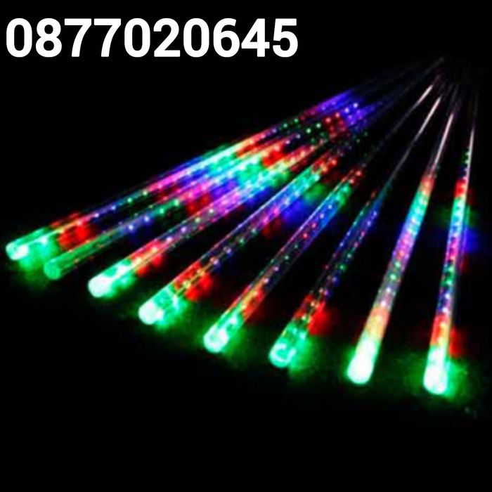 LED коледни висулки 50см падащ сняг