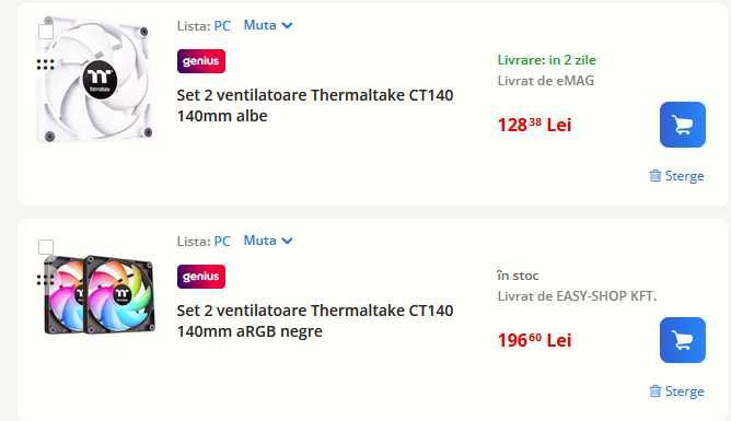 Thermaltake Ventilator CT140 ARGB nRGB