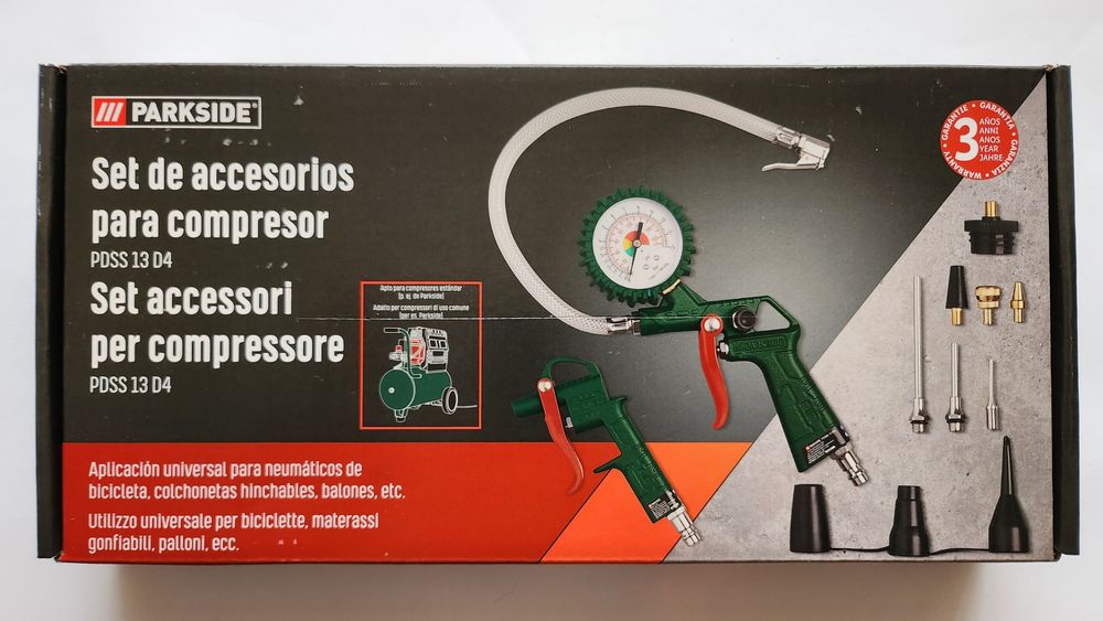 Set accesorii pentru aer comprimat max. 8 bar, manometru - NOU