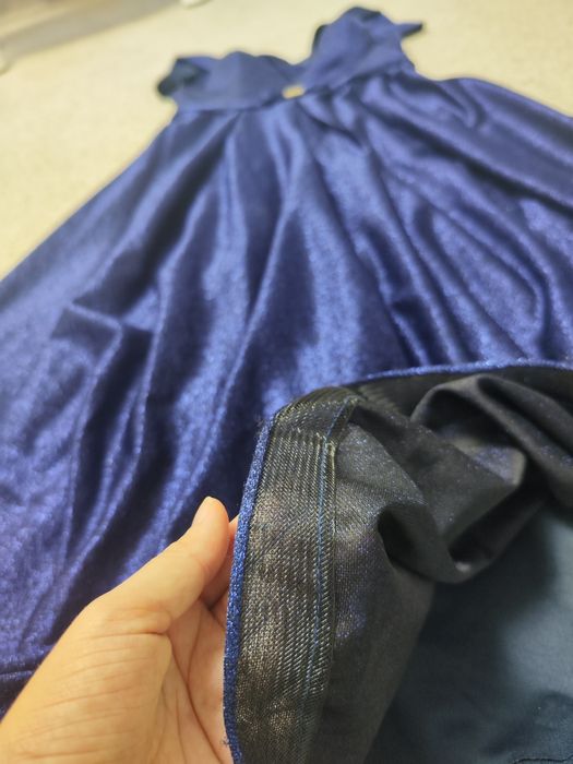 Rochie lunga 48 albastru indigo fermoar