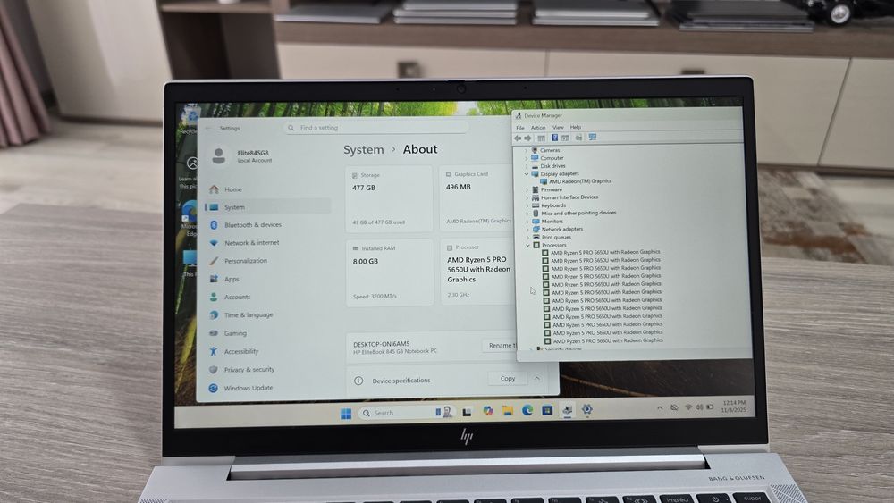 Laptop Hp EliteBook 845G8, Ryzen 5, 8Gb, SSd 512 Gb, 14"Fhd