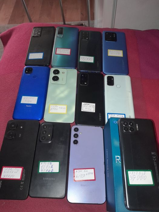 Смартфоны орро, vivo, Samsung,  Xiaomi