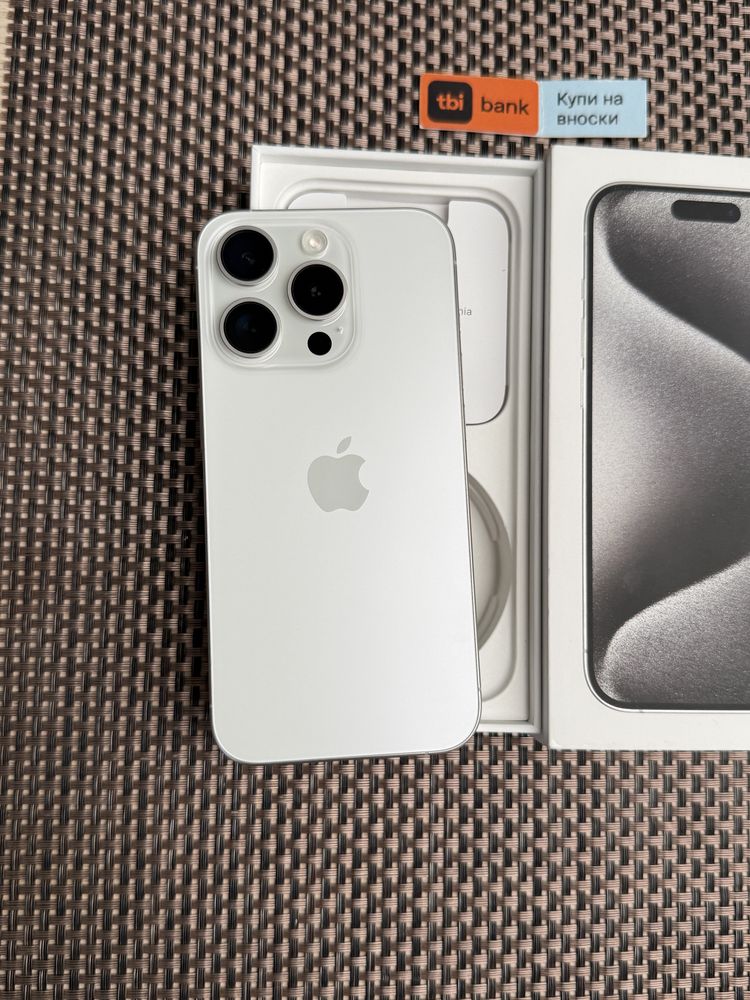 КАТО НОВ! /*ЛИЗИНГ*/ IPhone 15 Pro / White Titanium 128Gb Айфон
