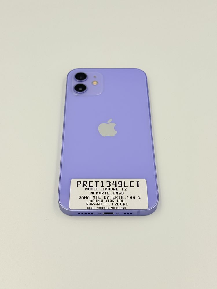Magazin vindem iphone 12 neverlocked cu garantie 64 gb excelent mov