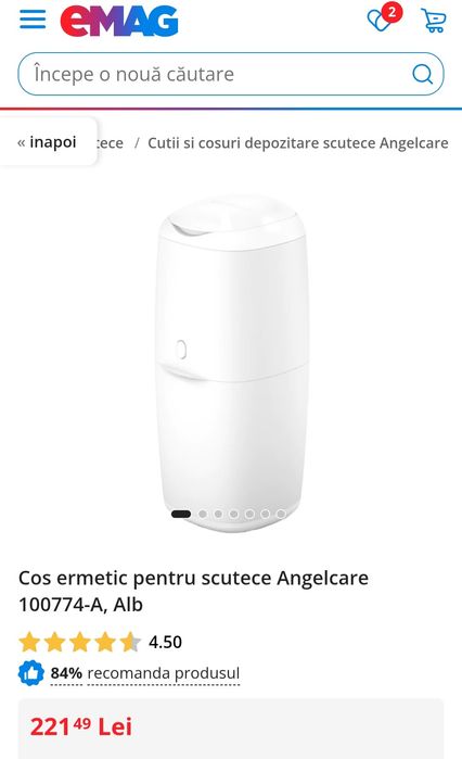 Cos ermetic pentru scutece Angelcare