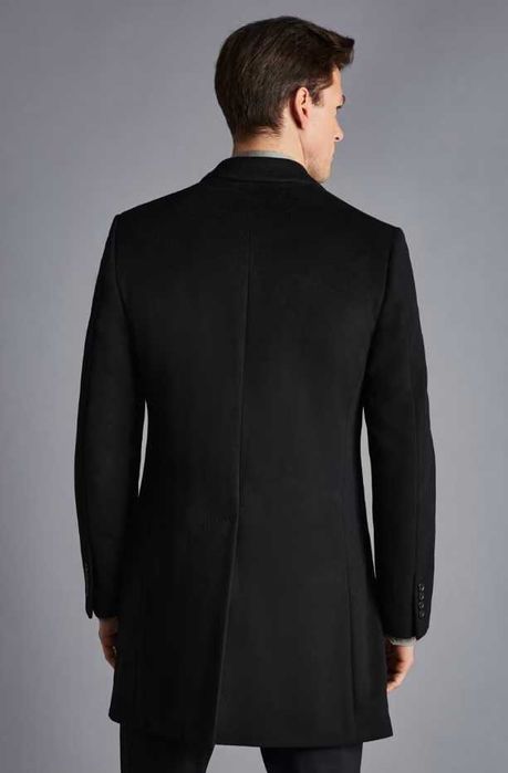 Palton slim 50 XL d lux Bruno Banani lana moale si casmir negru