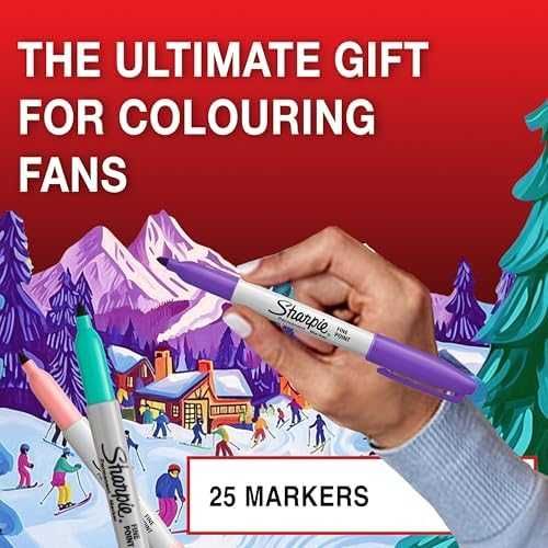Нов Празничен сет Sharpie 25 перманентни маркера – наситени цветове