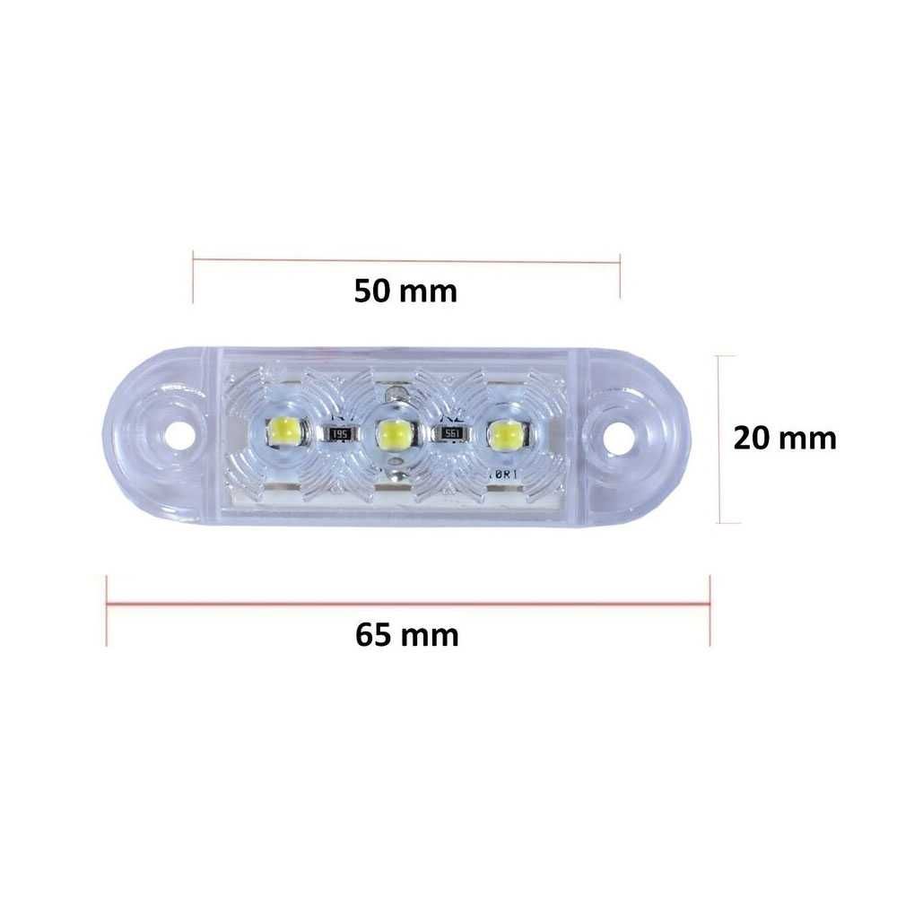 10 БРОЯ 12V 24V LED Диоден Габарит с 3 диода за бус платформа камион