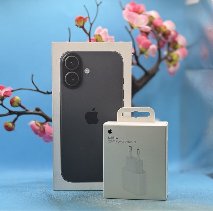 НОВ!!! Apple iPhone 17, 256GB, 5G, Black + подарък адаптер Apple