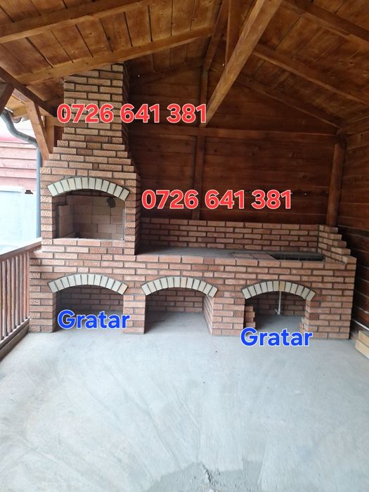Gratar rustic de cărămidă plita țărănească cuptor de pâine afumături m