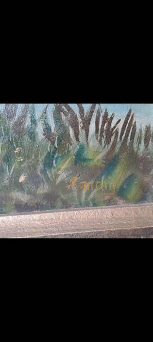 Tablou vechi , pictură în ulei pe pânză