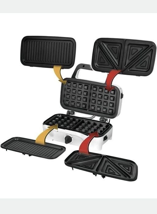 MPM 3-в-1- Тостер сандвич и контактна скара с 3 подвижни плочи ,1200W