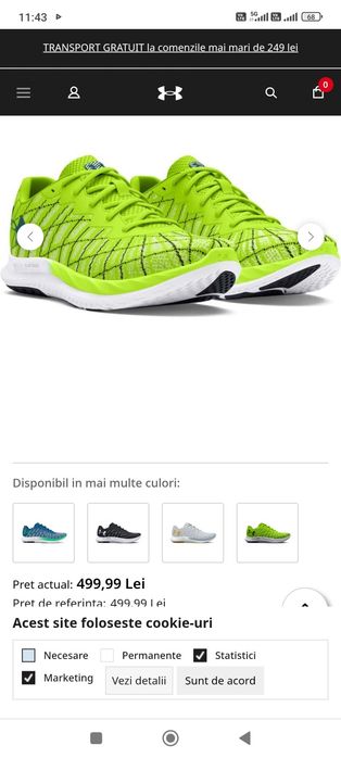 Adidași Under Armour Charged Breeze 2 mărimea 42 jumate
