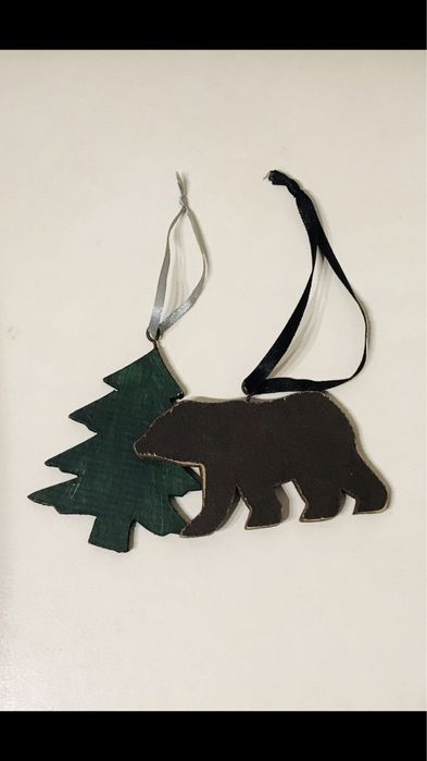 Ёлочные игрушки деревянные