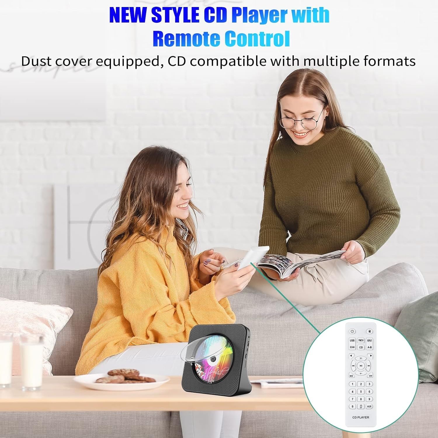 6в1 CD плеър + Bluetooth 5.0 HiFi високоговорител + FM радио + USB C