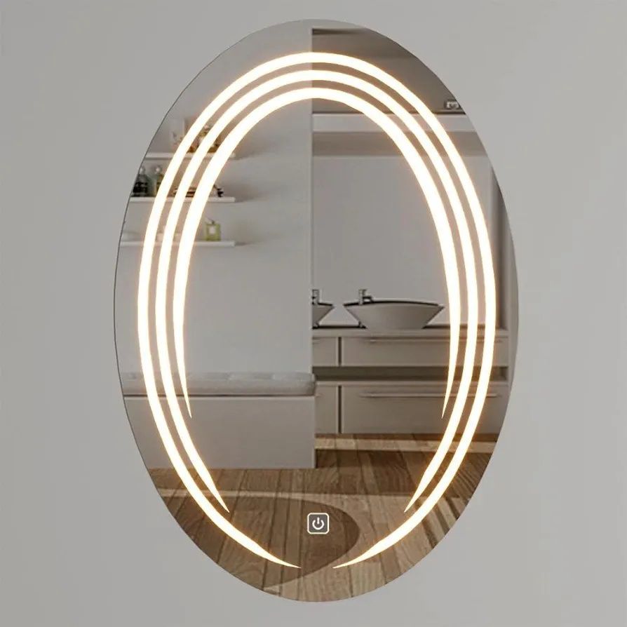 LED Огледало за баня три цвята Ellipse 60x90см