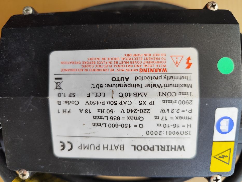 Pompa filtrare piscina, jacuzzi, pompă 38mc/h