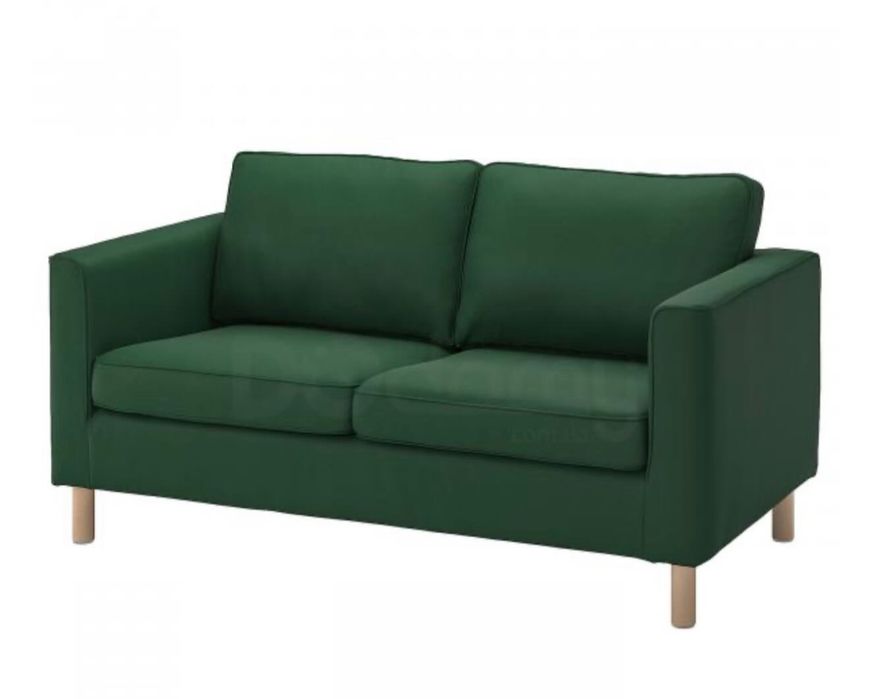 Canapea 2 locuri, Ikea Pärup, verde smarald, huse detasabile