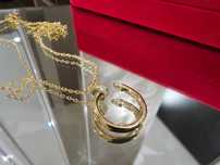 CARTIER Nail Juste un Clou Gold Diamonds Pendant Дамско Колие Пирон