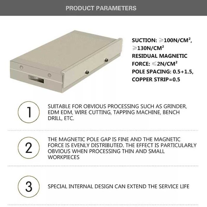 Masa magnetica pentru fixare piese metalice, frezare, rectificare
