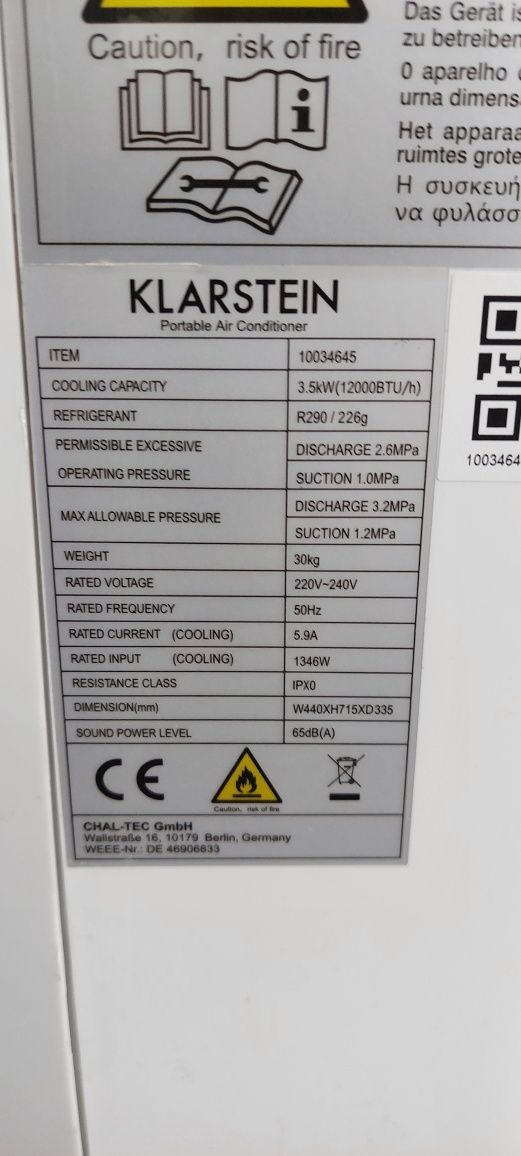 Мобилен климатик Klarstein Iceblock Prosmart 12 WiFi